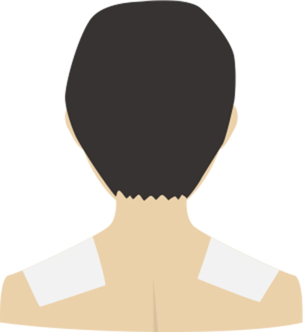 湿布を貼る人
